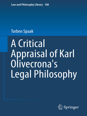 cover image of A Critical Appraisal of Karl Olivecrona's Legal Philosophy